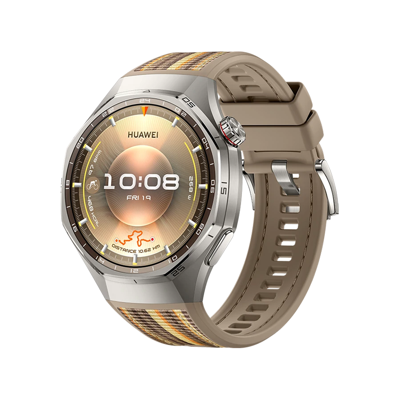 Huawei Watch GT 6 Pro 46mm Titanium Alloy Case with Brown Woven Strap
