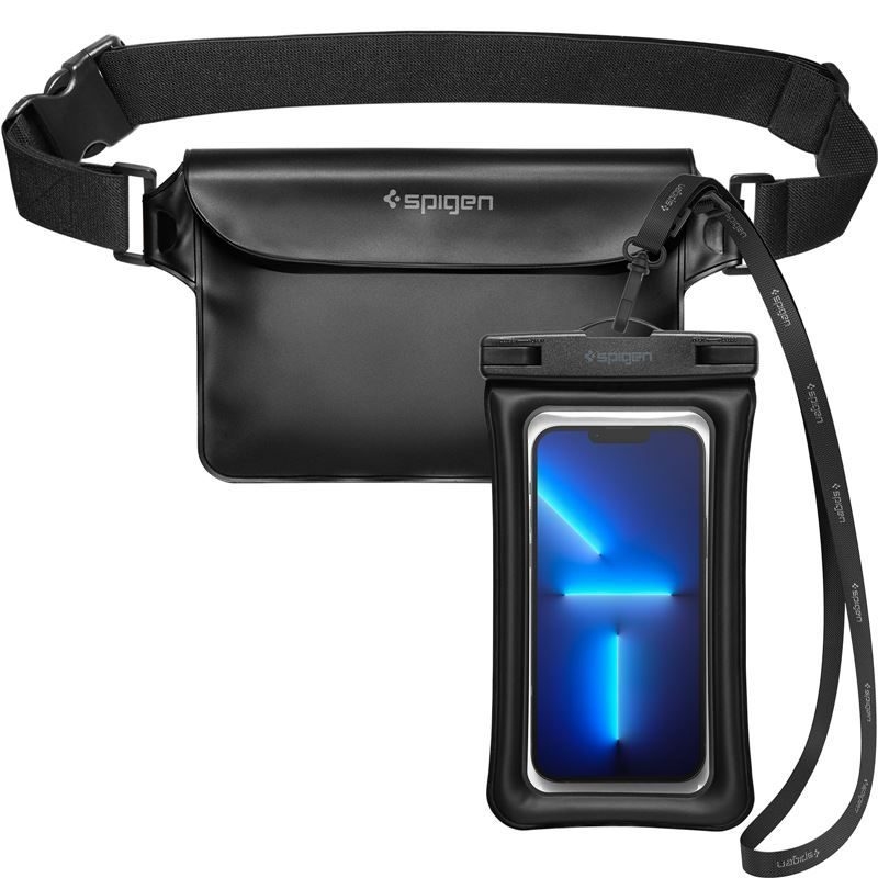 Veekindel Kott kuni 6.9" Telefonile Hõljuv + Veekindel Vöökott Must IPX8 A621 Spigen - Pilt 7