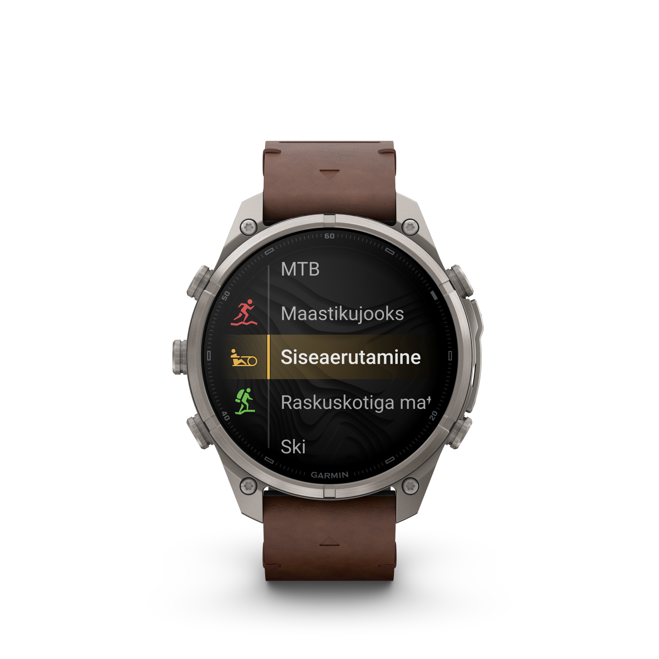 Garmin fenix 9 Pro inReach 47mm Titanium with Walnut Leather Band - Pilt 6