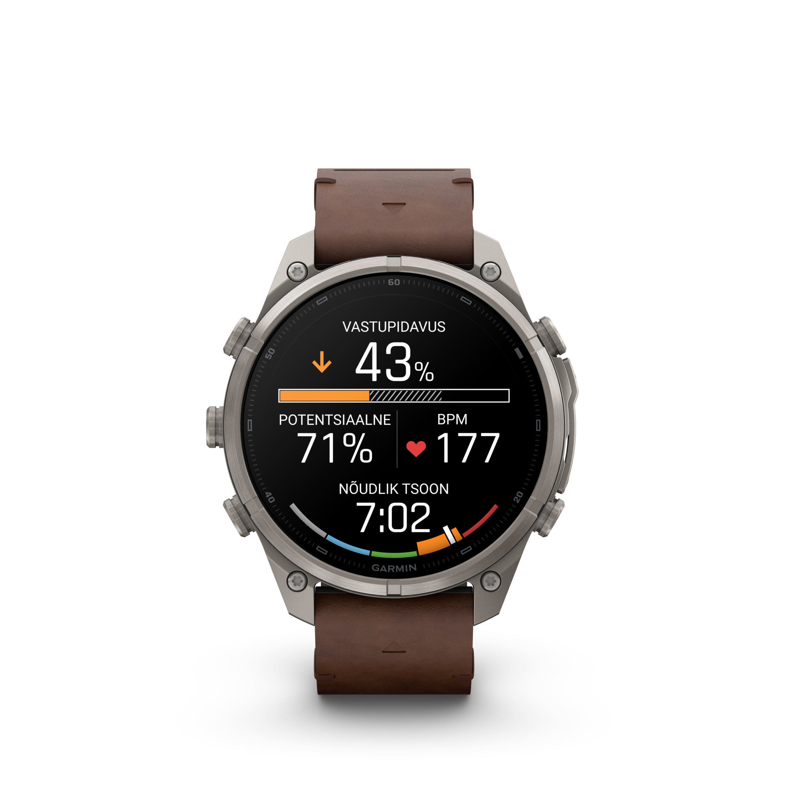 Garmin fenix 9 Pro inReach 47mm Titanium with Walnut Leather Band - Pilt 9