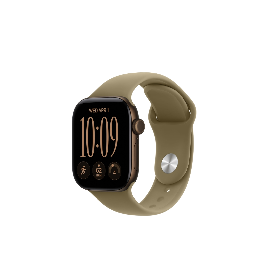 Apple Watch Series 12 GPS 42mm Dark Bronze Aluminum Case with Olive Green Sport Band M/L