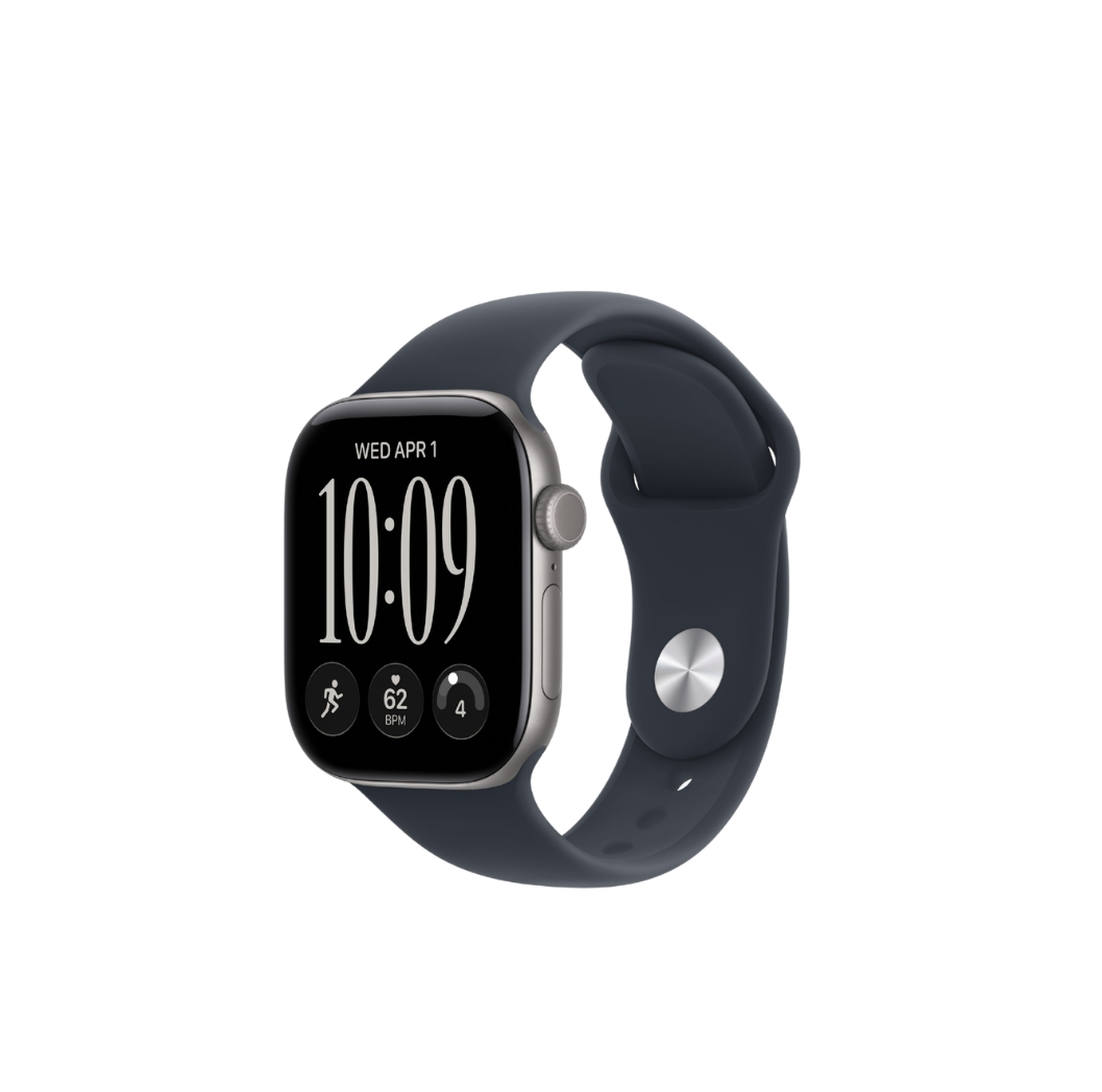 Apple Watch Series 12 GPS 46mm Space Gray Aluminum Case with Blue Navy Sport Band M/L