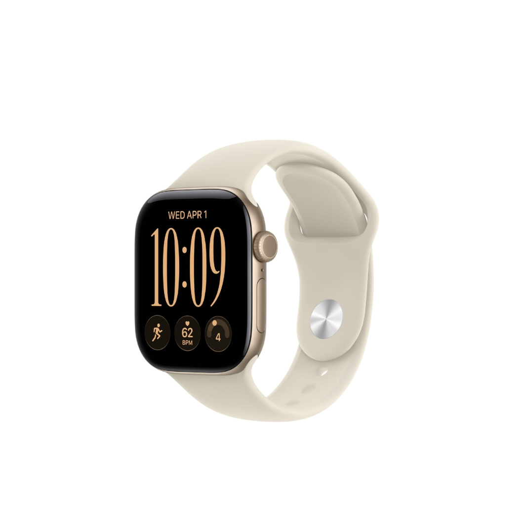 Apple Watch Series 12 GPS+Cellular 42mm Light Gold Aluminum Case with Sand Sport Band M/L