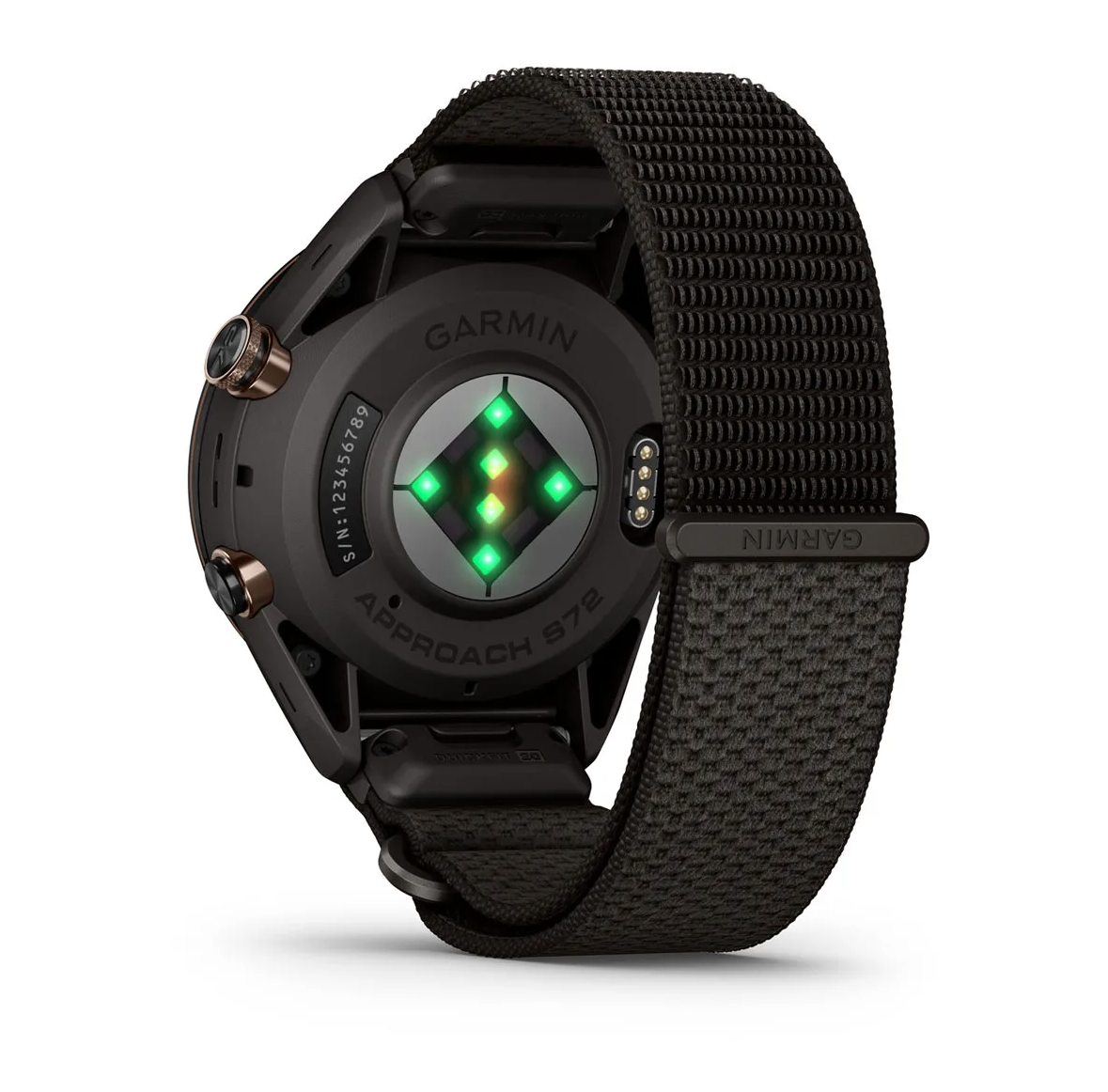 Garmin Approach S72 43mm Carbon Gray Heritage Bronze DLC Titanium Bezel with Pebble Gray ComfortFit Fabric Band - Pilt 7