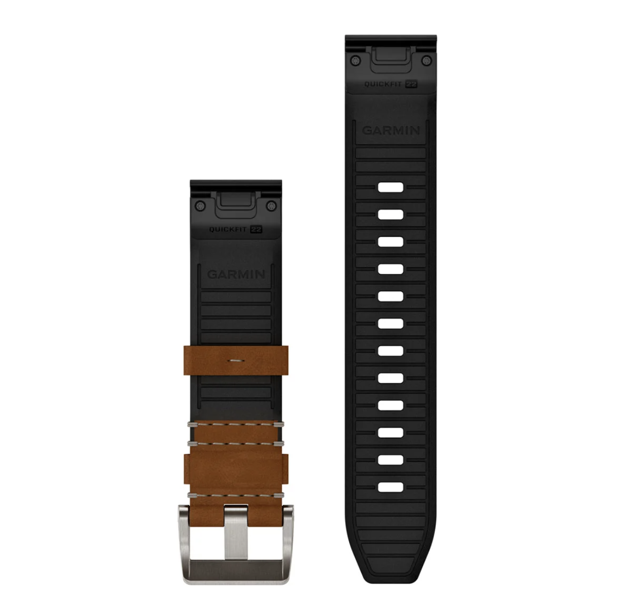 Garmin QuickFit 22mm Marq 3 Brown Leather Hybrid Strap - Pilt 2